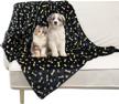 softan fluffy flannel fleece dog cat blanket, soft warm and washable sleep mat bed cover pet blanket, cute paw print blankets throw for puppy kitten (31"x39", black) logo