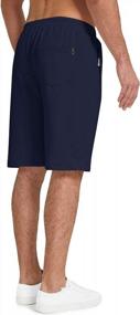 img 3 attached to KUYIGO Men'S Elastic Waist Big & Tall Beach Shorts With Drawstring, Zipper Pockets Casual Shorts