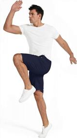 img 2 attached to KUYIGO Men'S Elastic Waist Big & Tall Beach Shorts With Drawstring, Zipper Pockets Casual Shorts