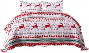 img 4 attached to Cozy Up For The Holidays With MarCielo'S Snowflake Quilt Set - Perfect For Kids, Adult, Teens And Boys Or Girls!