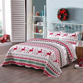 img 3 attached to Cozy Up For The Holidays With MarCielo'S Snowflake Quilt Set - Perfect For Kids, Adult, Teens And Boys Or Girls!
