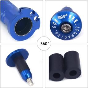 img 2 attached to 🔵 JFG RACING Blue CNC Aluminum Billet Twister Throttle Tube Bar Ends Cap Plugs - YZ250F YZ400F YZ450F WR250F WR400F WR450F SEROW225 250 TRICKER XT250X WR250R WR250X