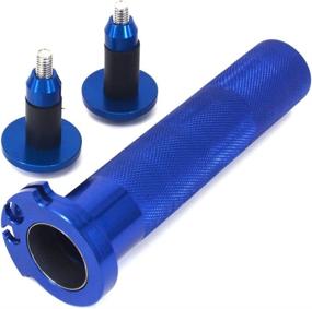 img 1 attached to 🔵 JFG RACING Blue CNC Aluminum Billet Twister Throttle Tube Bar Ends Cap Plugs - YZ250F YZ400F YZ450F WR250F WR400F WR450F SEROW225 250 TRICKER XT250X WR250R WR250X