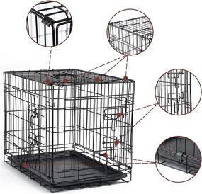 img 2 attached to 🐶 Donoro Dog Crates Kit: Indoor Double Door Dog Kennels for Small Size Dogs with Crate Cover – Ideal for Puppies, Cats, and Collapsible Metal Contour Design