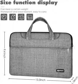 img 2 attached to Qishare Laptop Shoulder Bag: 11.6-12 Inch Multi-Functional Carrying Case For Microsoft Surface Pro & MacBook Air (Gray Lines)