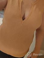 img 1 attached to Women'S Tank Tops V-Neck Waffle Knit Summer Casual Sleeveless Loose T-Shirts review by Monica Thomas