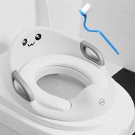 🚽 agaky potty training toilet seat: splash guard, handrest, backrest, cartoon design for boys and girls; fits oval and round toilets логотип
