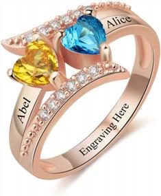 img 4 attached to Персонализированное кольцо-обещание с камнем от JewelOra'S - идеально подходит для пар и друзей!