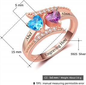 img 1 attached to Персонализированное кольцо-обещание с камнем от JewelOra'S - идеально подходит для пар и друзей!