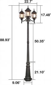img 1 attached to ETL Listed 3-Head LED Outdoor Post Light Combination - Perfect For Backyard, Patio, Garden & Walkway Lighting!