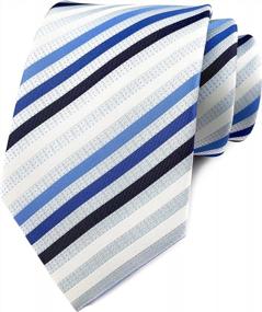 img 4 attached to Stylish Stripes: Elevate Your Formal Attire With Secdtie Men'S Jacquard Silk Tie - Perfect For Weddings And More!