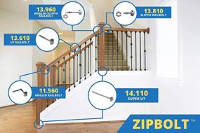 img 1 attached to Easy-To-Install Staircase Connector: Zipbolt Slipfix Railbolt For Strong Handrail To Newel Post Connection, 1 Double Pack With 5Mm Hex And Wood Plugs — Ideal For Residential & Commercial Use