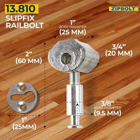img 3 attached to Easy-To-Install Staircase Connector: Zipbolt Slipfix Railbolt For Strong Handrail To Newel Post Connection, 1 Double Pack With 5Mm Hex And Wood Plugs — Ideal For Residential & Commercial Use