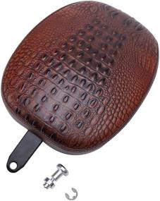 img 1 attached to DREAMIZER Crocodile Style Brown Motorcycle Seats for Sportster 48/72/Iron 883/XL883 XL1200 - Front Driver Solo Seat + Rear Passenger Pillion Pad