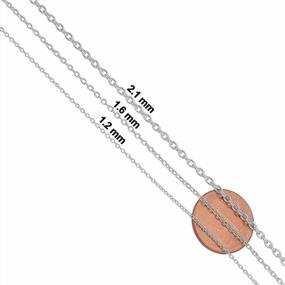 img 2 attached to Women'S Sterling Silver Or Yellow Gold Over Sterling Silver Cable Chain Necklace - 1.2 Mm, 1.6 Mm & 2.1 Mm Sizes!