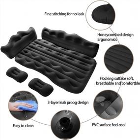 img 3 attached to Car Air Mattress For Back Seat SUV Cushion Flocking - Conlia Inflatable Car Backseat Air Mattress.