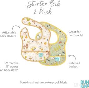 img 1 attached to Bumkins Starter Bib 2-Pack - Waterproof Fabric for Infants and Babies 3-9 Months – Camp Friends & Camp Gear