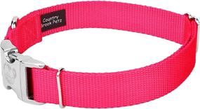 img 1 attached to 🐾 Country Brook Design - Vibrant 26 Color Selection - Premium Nylon Dog Collar with Metal Buckle (Large, 1 Inch Wide, Hot Pink): Stylish and Durable for Fashionable Pets