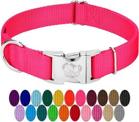 img 4 attached to 🐾 Country Brook Design - Vibrant 26 Color Selection - Premium Nylon Dog Collar with Metal Buckle (Large, 1 Inch Wide, Hot Pink): Stylish and Durable for Fashionable Pets