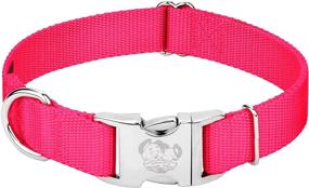 img 2 attached to 🐾 Country Brook Design - Vibrant 26 Color Selection - Premium Nylon Dog Collar with Metal Buckle (Large, 1 Inch Wide, Hot Pink): Stylish and Durable for Fashionable Pets