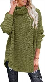 img 4 attached to Women'S Turtleneck Tunic Sweater - MEROKEETY Long Sleeve Oversized Chunky Knit Pullover Jumper Top