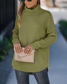 img 3 attached to Women'S Turtleneck Tunic Sweater - MEROKEETY Long Sleeve Oversized Chunky Knit Pullover Jumper Top