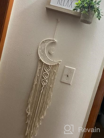 img 1 attached to Unique Handmade Black Macrame Moon Dream Catcher - Perfect Gift For Girl Kids! review by Jonathan Arroyo