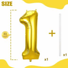 img 2 attached to 40 Inch Foil Gold Number 1 Balloon - JOYYPOP Perfect For Birthdays, Anniversaries & New Year Parties!