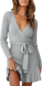 img 3 attached to Women'S Sexy V-Neck Chang Yun Wrap Midi Dress With Ruffle & Belt - Perfect For Weddings & Casual Wear