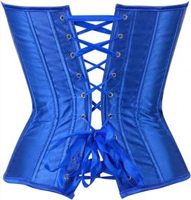 img 2 attached to Black Satin Waist Cincher: Sexy Lingerie Sets With Women'S Bustier Corset Top