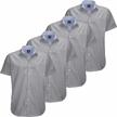pack of 4 oxford short sleeve dress shirts for men - casual, big and tall sizes in solid modern colors with button down design logo