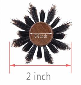 img 1 attached to Круглая щетка для волос из кабаньей щетины для сушки феном, 2 дюйма, для выпрямления, укладки, придания объема, завивки от коротких до средних, тонких, толстых, прямых, вьющихся, нормальных волос