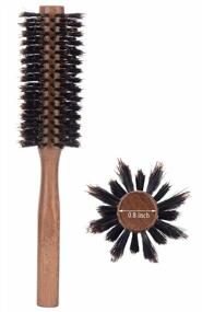 img 4 attached to Boar Bristle Round Hair Brush For Blow Drying, 2 Inch, For Blowouts, Styling, Volumizing, Curling Short To Medium, Thin, Thick, Straight, Curly, Normal Hair