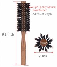 img 3 attached to Boar Bristle Round Hair Brush For Blow Drying, 2 Inch, For Blowouts, Styling, Volumizing, Curling Short To Medium, Thin, Thick, Straight, Curly, Normal Hair