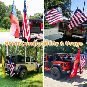 img 1 attached to E-cowlboy Hitch Mount Dual Flag Pole Holder - Universal 2 inch Hitch Receiver Bracket for Jeeps, SUVs, RVs, and More!