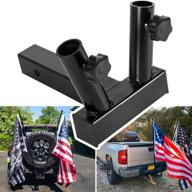 e-cowlboy hitch mount dual flag pole holder - universal 2 inch hitch receiver bracket for jeeps, suvs, rvs, and more! logo