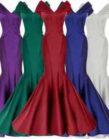 img 3 attached to Stunning Satin Mermaid Evening Dresses - Promworld Women'S Formal Wear Collection