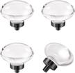 matte black oval crystal knobs and pulls 4-pack for glass cabinets, dresser drawers, and kitchen cabinets - egg-shaped cabinet knobs with clctk brand logo