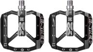 enlee non-slip mountain bike pedals - lightweight aluminum alloy mtb pedals with 3 bearings and 9/16 inch axle for bmx and mtb riding logo