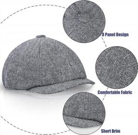 img 3 attached to Classic 8 Panel Wool Blend 🧢 Ivy Hat for Men - 2-Pack Newsboy Hats
