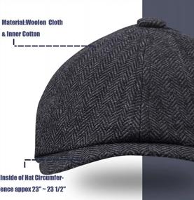 img 2 attached to Classic 8 Panel Wool Blend 🧢 Ivy Hat for Men - 2-Pack Newsboy Hats