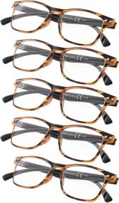 img 2 attached to 🤓 Bundle of 5 Striped Reading Glasses with Spring Hinges Including Sunshine Readers