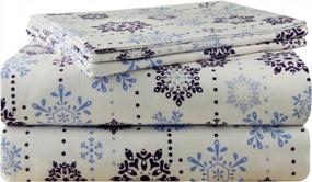 img 4 attached to ❄️ Pointehaven 200 GSM Cal King Flannel Sheet Set in Snow Drop Color