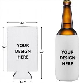 img 3 attached to Sublimation Blanks Slim Beer Can Sleeves, 12Pcs Neoprene Personalized Sublimation Can Cooler Covers Foldable Insulators Beer Holders Fit For 12Oz Slim Drink Beer Cans (White-12 Pieces)