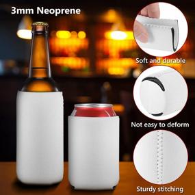 img 2 attached to Sublimation Blanks Slim Beer Can Sleeves, 12Pcs Neoprene Personalized Sublimation Can Cooler Covers Foldable Insulators Beer Holders Fit For 12Oz Slim Drink Beer Cans (White-12 Pieces)