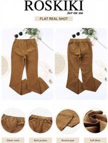 img 2 attached to ROSKIKI Women'S High Waist Stretch Corduroy Flare Pants With Elastic Waistband