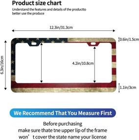 img 2 attached to 2 комплекта металлической рамки номерного знака в стиле ретро с американским флагом для мужчин и женщин