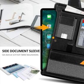 img 1 attached to Business Portfolio Folder With Clipboard, IPad/Tablet Holder And Document Sleeve - Black