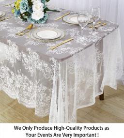 img 3 attached to White Lace Tablecloth Overlay - 60X120 Inches Embroidered Nylon Tablecloth For Weddings, Baby Showers And Rustic Events - Elegant And Durable Rustic Rectangular Table Cloth By ShinyBeauty