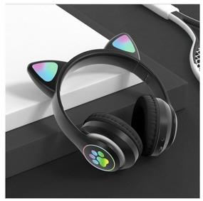 img 2 attached to Wireless headphones "Cat ears", glowing, CAT STN-28 (black)